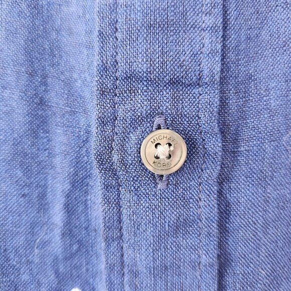 Michael Kors 100% Linen Slim Fit Button Down Shirt Sunglasses Print L - Picture 5 of 9
